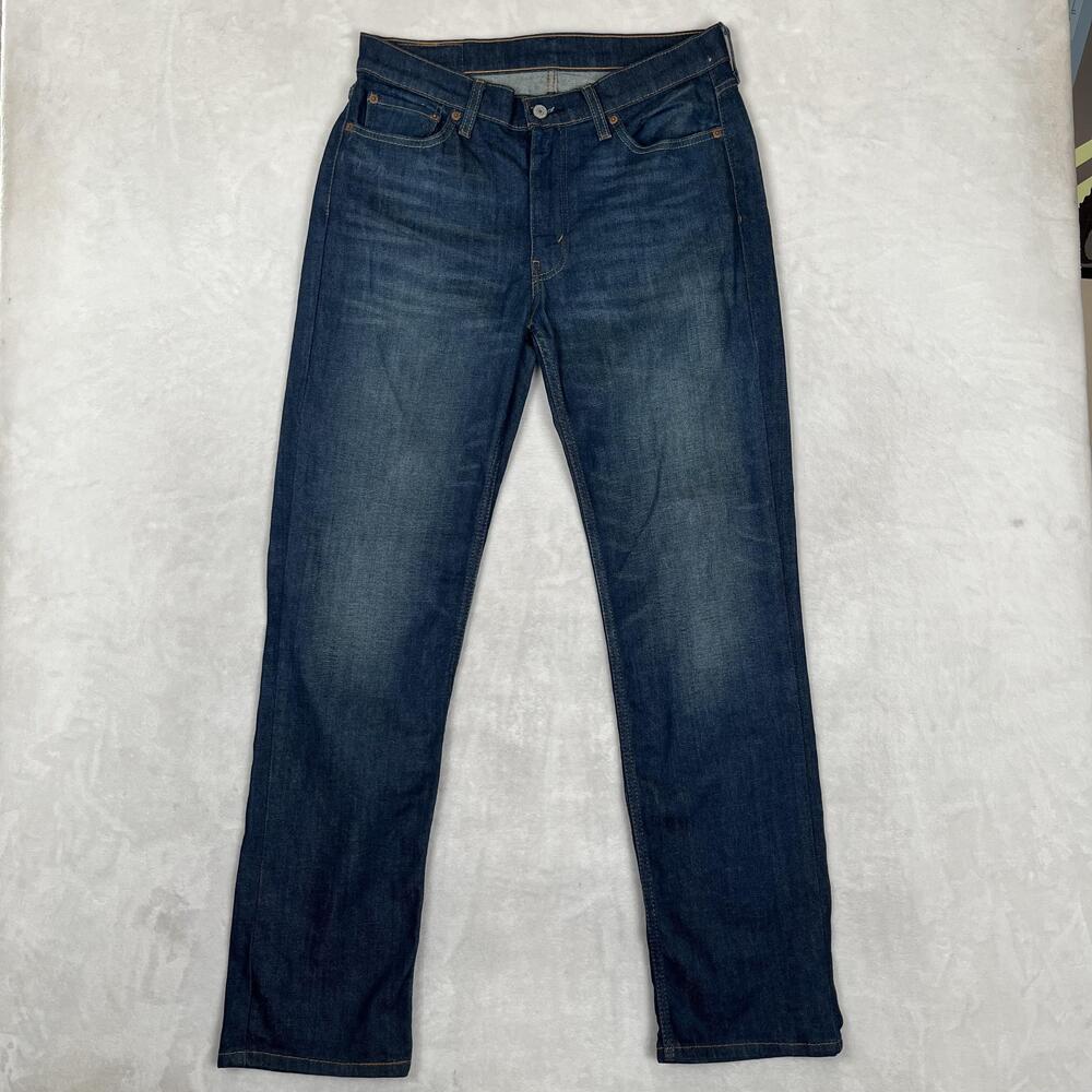 Levi's 514 Jeans Mens 33x34 Blue Regular Straight Stretch Denim Medium Wash